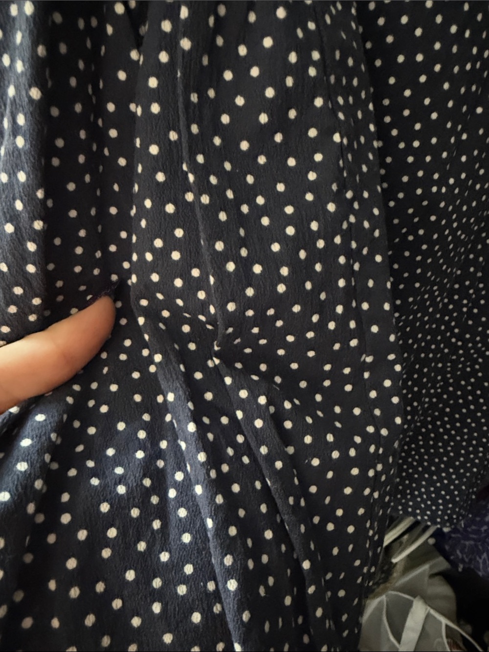 Abercrombie & Fitch Navy Polka Dot Square Neck drop waist Sundress Large - Picture 3 of 5